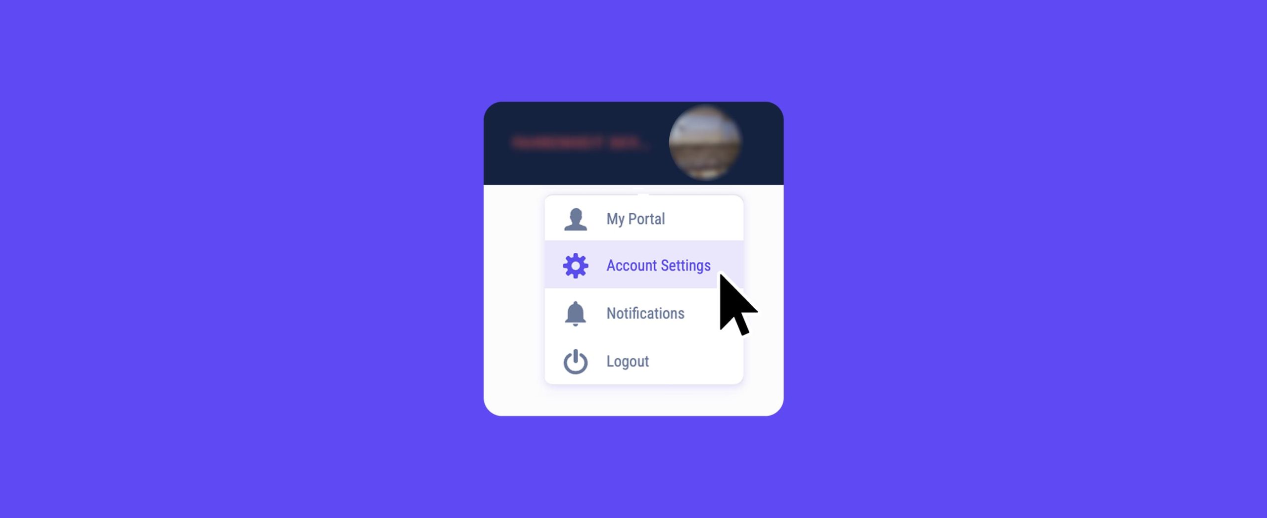 Account Dropdown menu